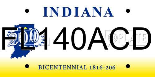 FL140ACD Indiana License Plate