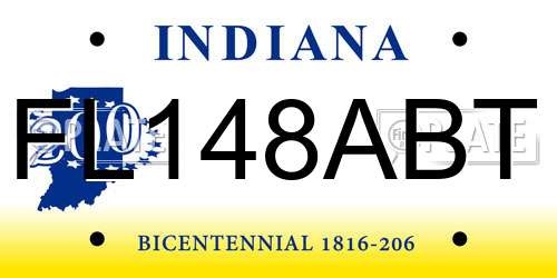 FL148ABT Indiana License Plate