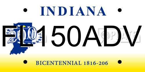 FL150ADV Indiana License Plate