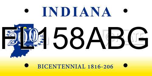 FL158ABG Indiana License Plate