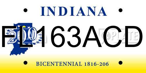FL163ACD Indiana License Plate