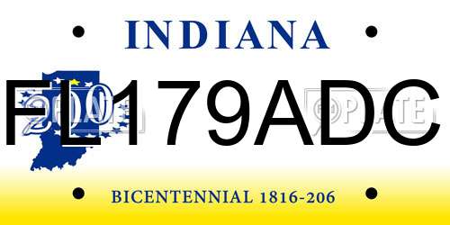 FL179ADC Indiana License Plate