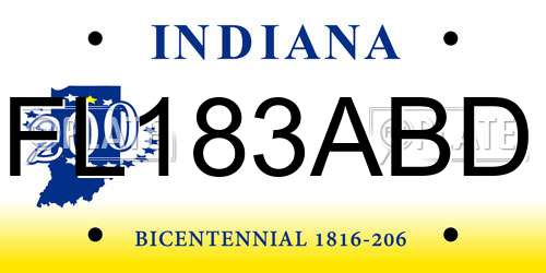 FL183ABD Indiana License Plate