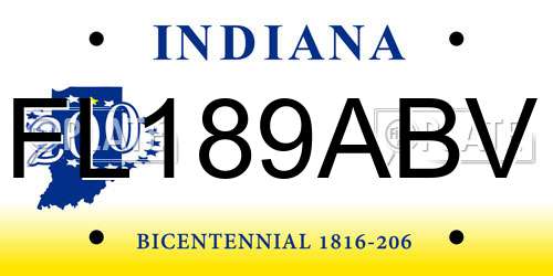 FL189ABV Indiana License Plate