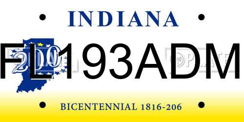 FL193ADM Indiana License Plate
