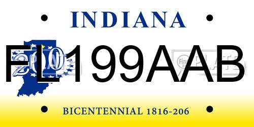 FL199AAB Indiana License Plate