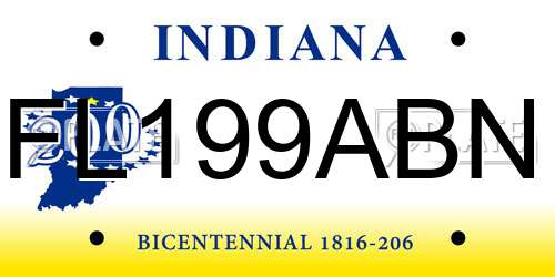 FL199ABN Indiana License Plate