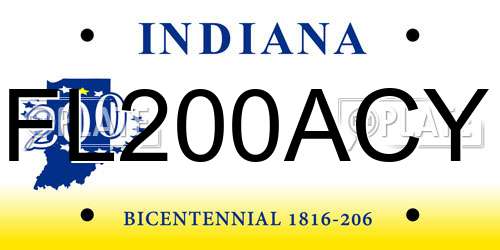 FL200ACY Indiana License Plate