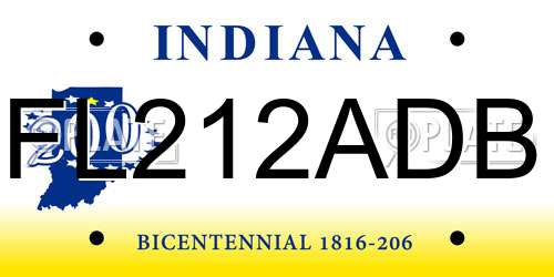 FL212ADB Indiana License Plate