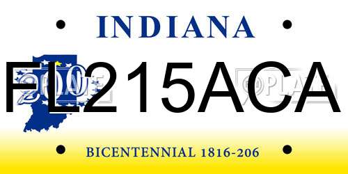 FL215ACA Indiana License Plate