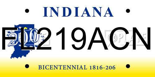 FL219ACN Indiana License Plate