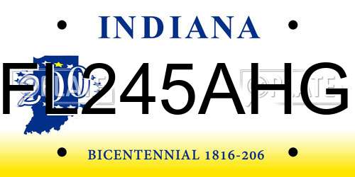FL245AHG Indiana License Plate