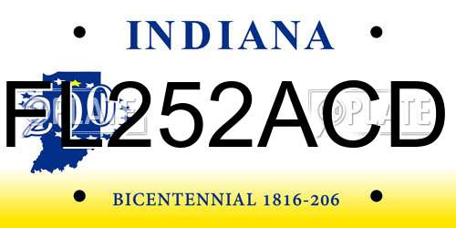 FL252ACD Indiana License Plate