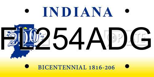 FL254ADG Indiana License Plate