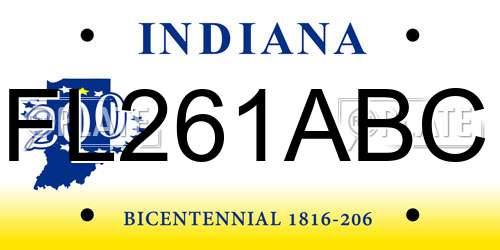 FL261ABC Indiana License Plate