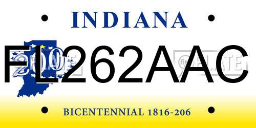 FL262AAC Indiana License Plate