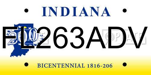 FL263ADV Indiana License Plate
