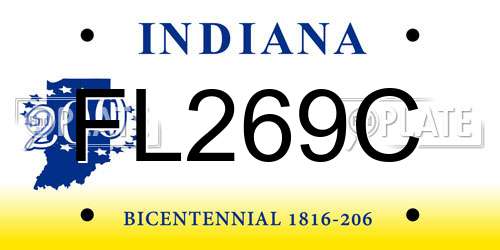 FL269C Indiana License Plate