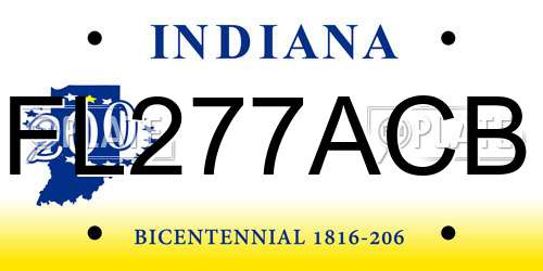 FL277ACB Indiana License Plate