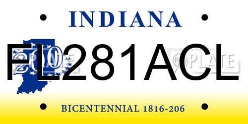 FL281ACL Indiana License Plate