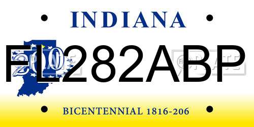 FL282ABP Indiana License Plate