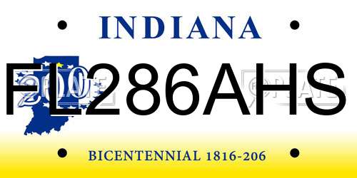 FL286AHS Indiana License Plate