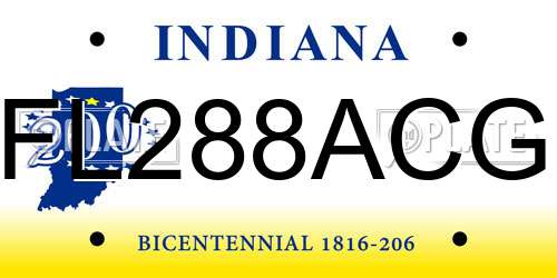 FL288ACG Indiana License Plate