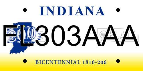 FL303AAA Indiana License Plate