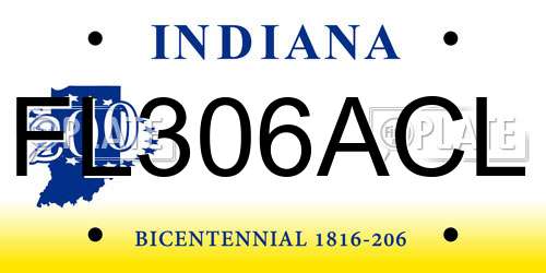 FL306ACL Indiana License Plate