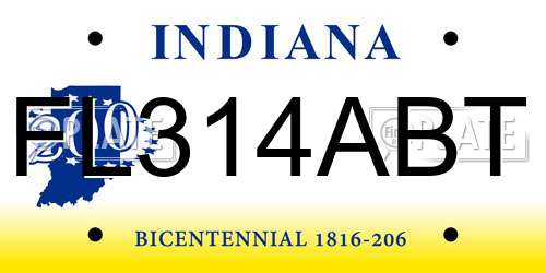 FL314ABT Indiana License Plate
