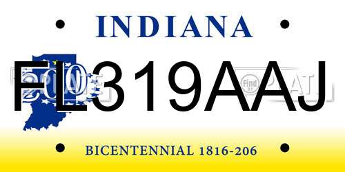 FL319AAJ Indiana License Plate
