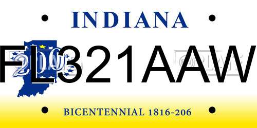FL321AAW Indiana License Plate