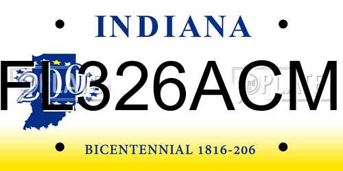 FL326ACM Indiana License Plate