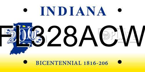 FL328ACW Indiana License Plate