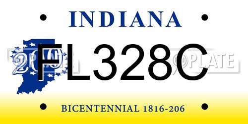 FL328C Indiana License Plate