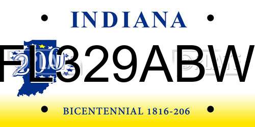FL329ABW Indiana License Plate