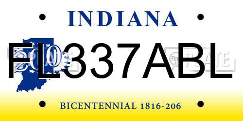 FL337ABL Indiana License Plate