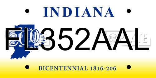 FL352AAL Indiana License Plate