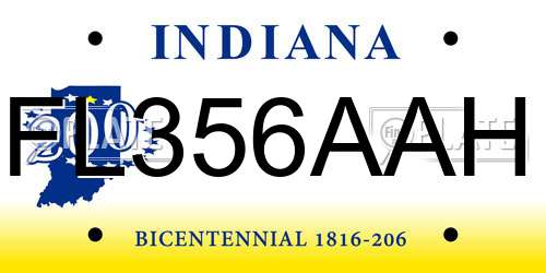 FL356AAH Indiana License Plate
