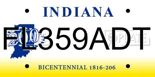 FL359ADT Indiana License Plate