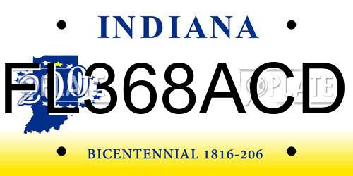 FL368ACD Indiana License Plate