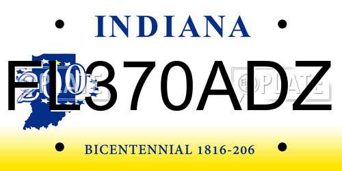 FL370ADZ Indiana License Plate