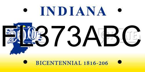 FL373ABC Indiana License Plate