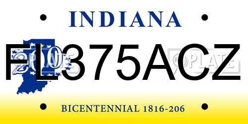 FL375ACZ Indiana License Plate