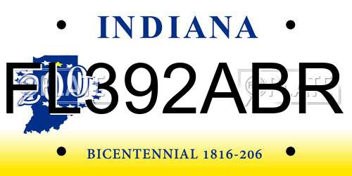 FL392ABR Indiana License Plate