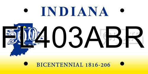 FL403ABR Indiana License Plate