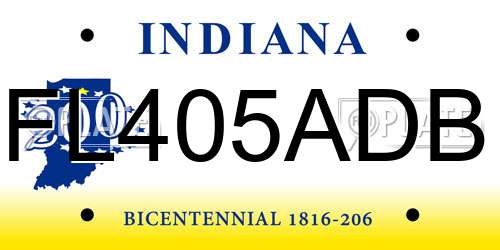 FL405ADB Indiana License Plate