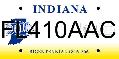 FL410AAC Indiana License Plate