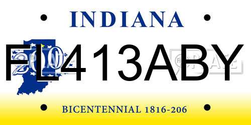 FL413ABY Indiana License Plate