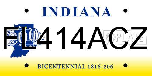 FL414ACZ Indiana License Plate
